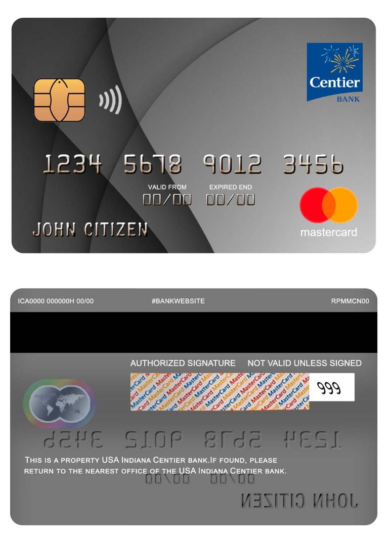 USA Indiana Centier bank mastercard
